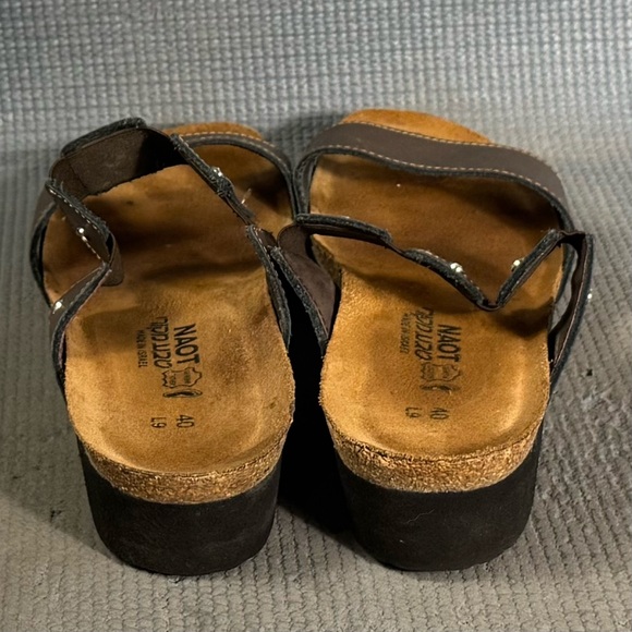 Naot Women’s Ashley Metallic Leather Strap Wedge Sandals Size 9 US 40 EU - Picture 7 of 9